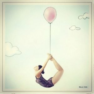 Yoga Frame - Woman with Balloon
