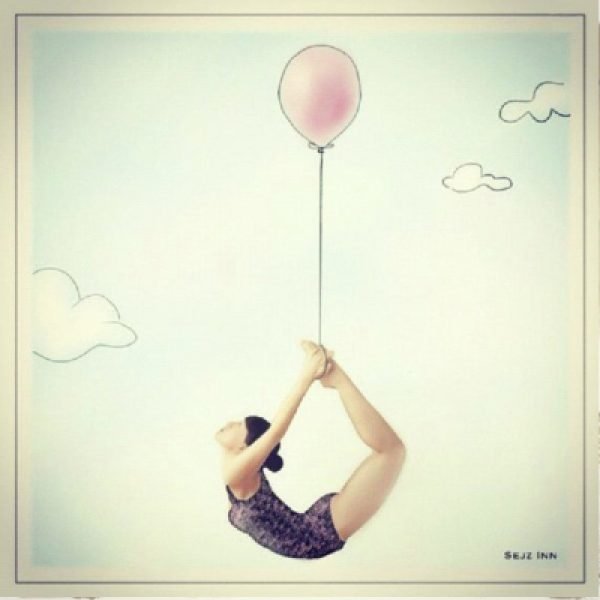 Yoga Frame - Woman with Balloon