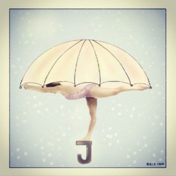 Yoga Frame - Woman with Umbrella